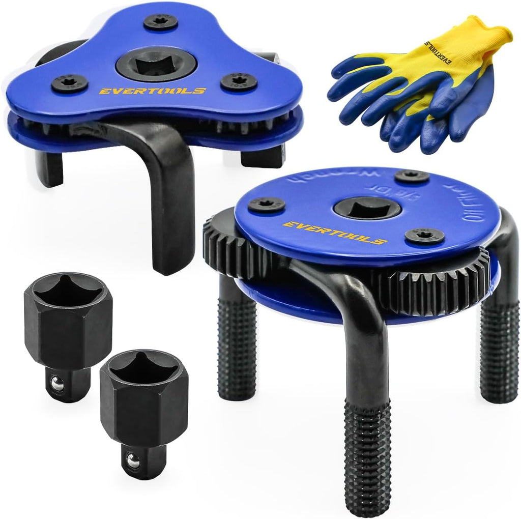 Universal Adjustable Oil Filter Wrench, Oil Filter Removal Tools With A Pair Of Gloves For Cars Trucks Tractor Engine Filters, Conduit, & Fittings