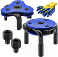 Universal Adjustable Oil Filter Wrench, Oil Filter Removal Tools With A Pair Of Gloves For Cars Trucks Tractor Engine Filters, Conduit, & Fittings