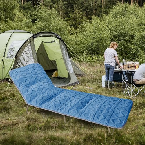 Camping Cot Mattress - Thick Sleeping Pad with Elastic Straps, Portable Outdoor (75" x 28") S97699