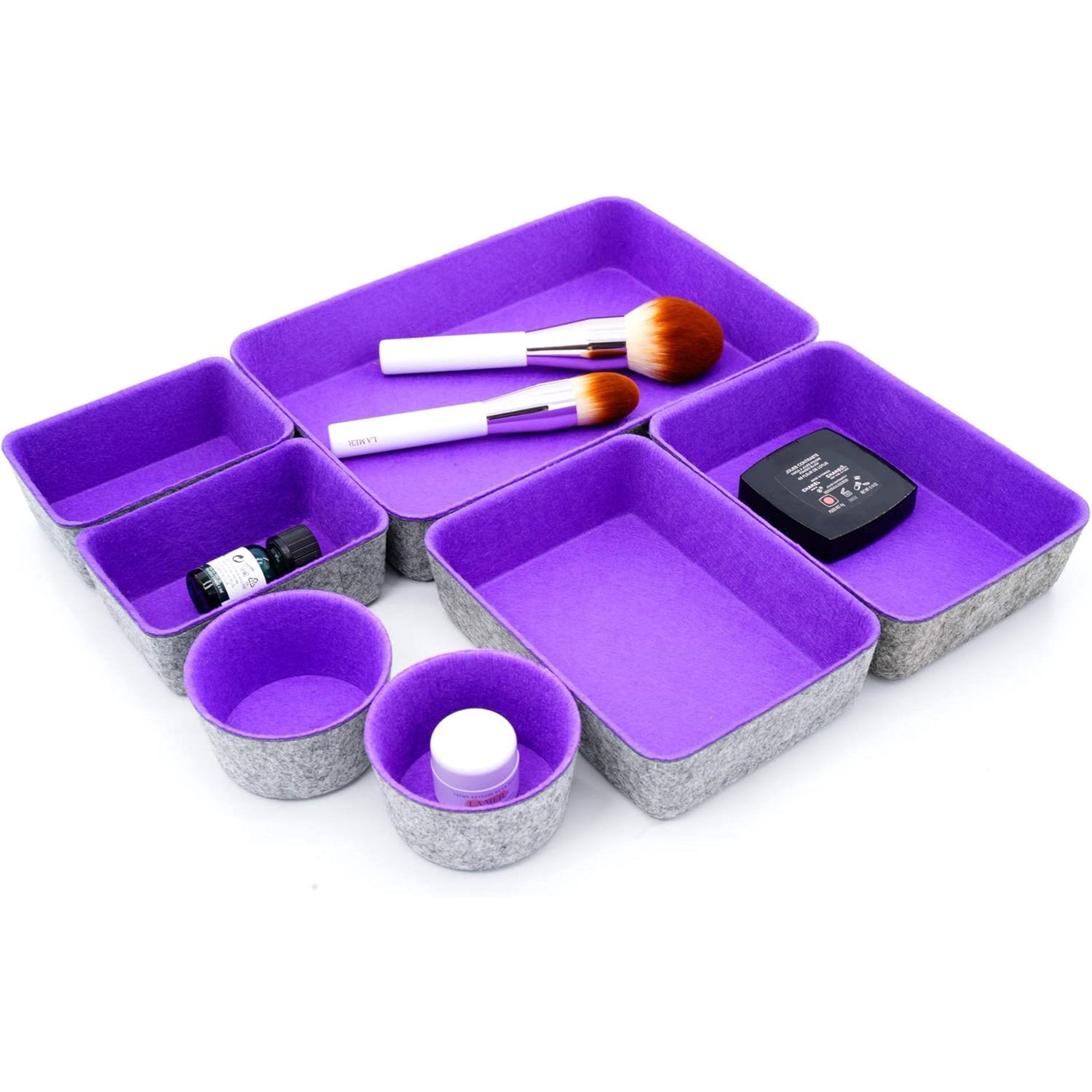 Felt Drawer Organizer Trays 7-Piece Storage Bins for Office Decor E389