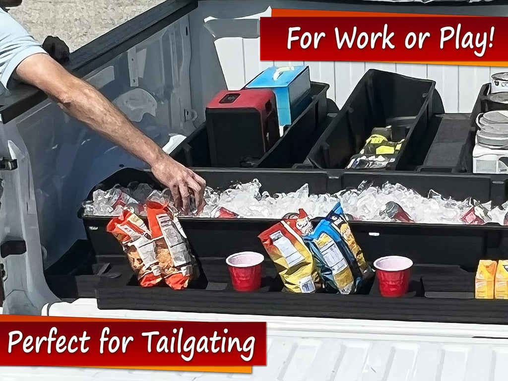 Truck Bed Storage System Cargo Organizer with 4 Weatherproof Containers C4250