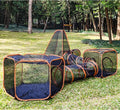 Outdoor Cat Enclosures, 6-in-1 Outdoor Cat Tent with Cat Tunnel DIY in Multiple Ways, Cat Playpen Play Tents for Cats Rabbits Ferrets and Small Animals, Indoor/Outdoor Cat House
