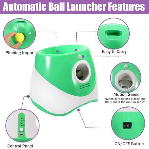 Automatic Dog Ball Thrower Launcher with 10-30ft Distance L458066