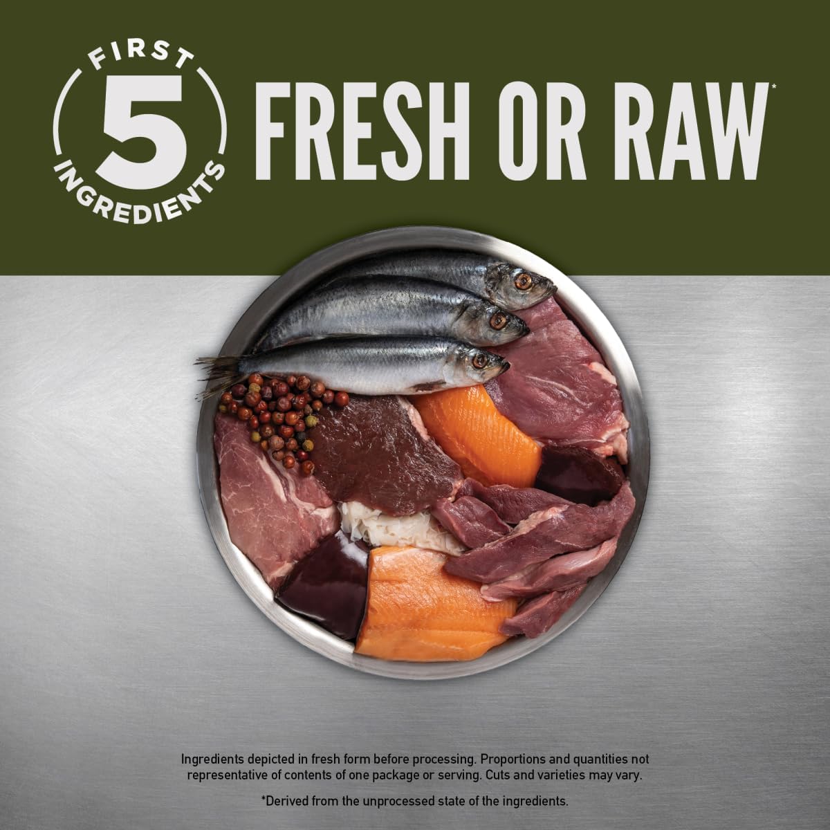 Dry Dog Food, Grain Free, Fresh or Raw Ingredients, 23.5lb V55612