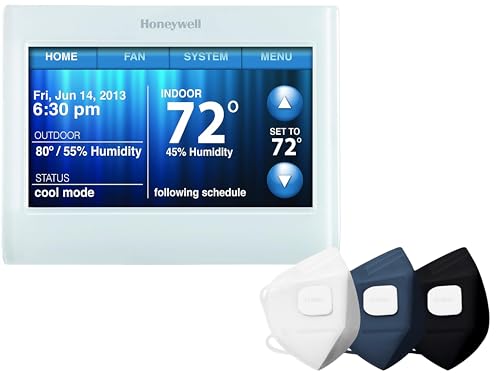 Playhardest Honeywell TH9320WF5003 Wi-Fi 9000 Color Touch Screen Programmable Thermostat, White with Extended 5-year Warranty