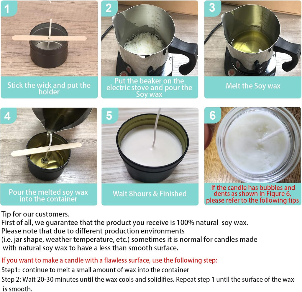 Soy Wax Candle Making Kit with Wicks and Melting Pot E7155