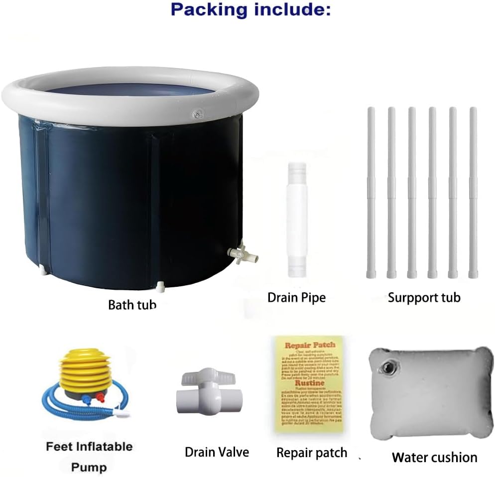 Inflatable Portable Bathtub for Adults, Extra Large Foldable Soaking Tub L654647
