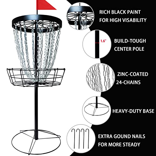 Disc Golf Basket with 6 Discs and Carry Bag N3802