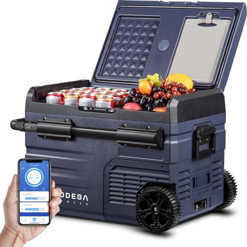 BODEGACOOLER 12 Volt Car Refrigerator, RV Car Fridge Dual Zone APP Control, Portable Freezer,121 Quart (115L) -4℉-68℉ RV Electric Compressor Cooler 12/24V DC &100-240V AC for Outdoor, Camping, Travel