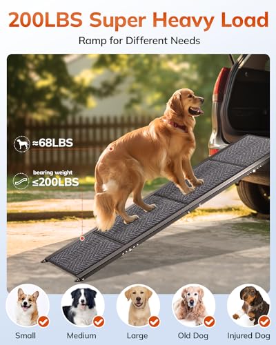 Dog Ramp for Car, Folding Portable Pet Ramp with Non-Slip Surface E87117