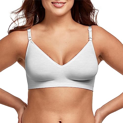 Hanes Women's Wireless T-shirt Bra, Moisture-wicking Convertible Smoothing Bra, Full-coverage