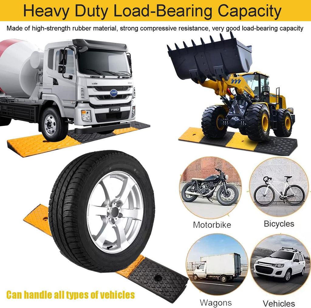Rubber Curb Ramps Heavy Duty Driveway Threshold Ramp for Car SUV Truck Motorcycle Wheelchair T847188