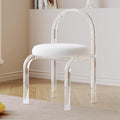 Acrylic Transparent Modern Chair Transparent Fluid Style, Casual Light Luxury Dining Chair, Bedroom Makeup Chair, Weight Capacity 330 Lb,Grey
