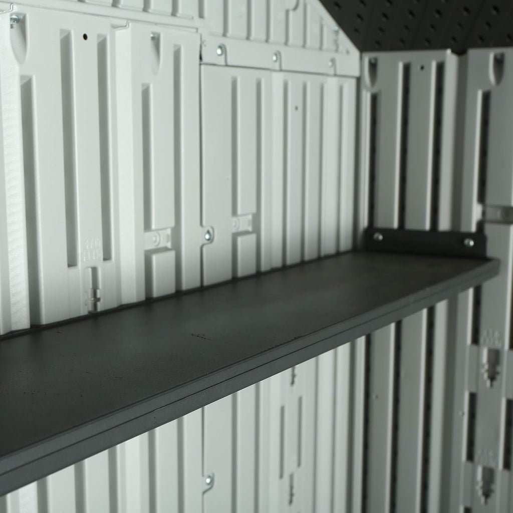 Outdoor Storage Shed 8 x 10 Ft, Gray E449650