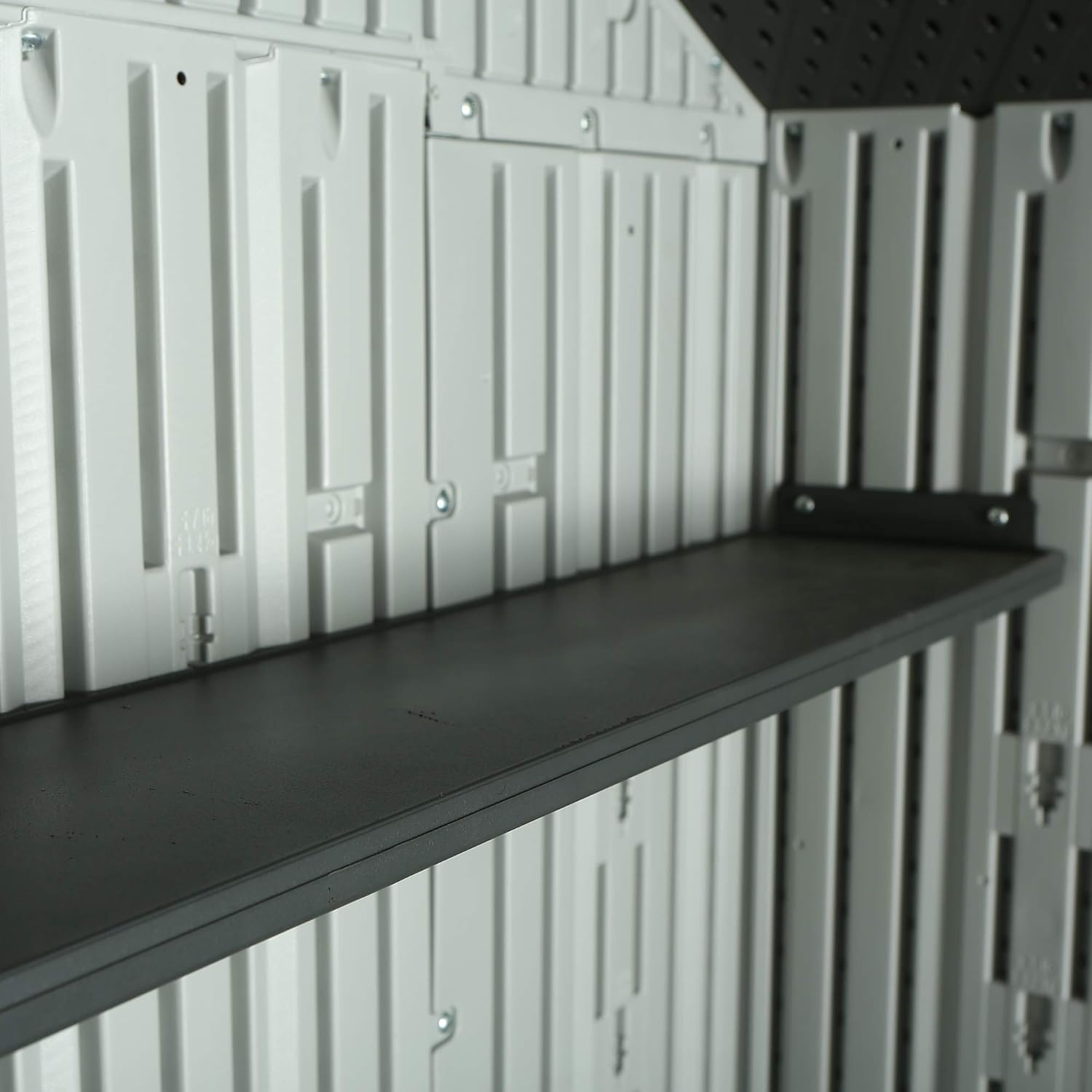 Outdoor Storage Shed 8 x 10 Ft, Gray E449650