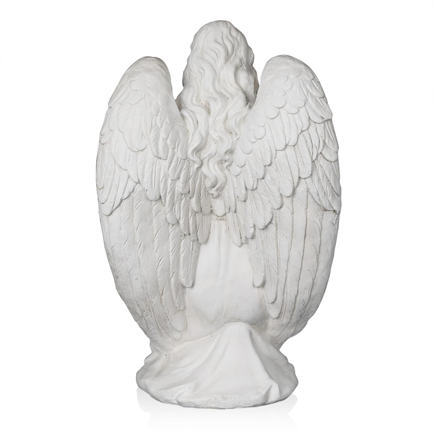 Kneeling Praying Angel Statue, White P6788