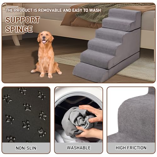 Foam Dog Stairs for High Beds, Non-Slip Pet Steps for Large Dogs T847