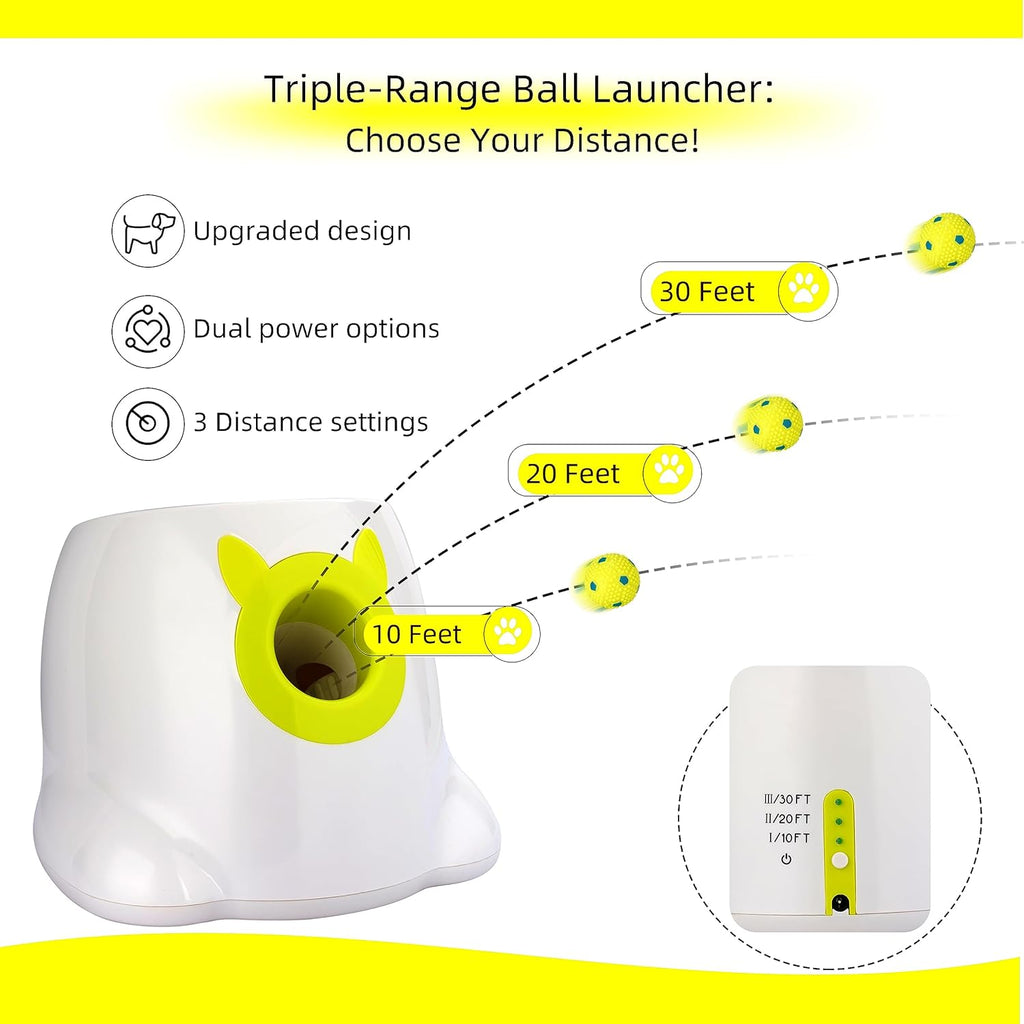 Automatic Dog Ball Thrower for Small to Medium Dogs with 6 Balls I656
