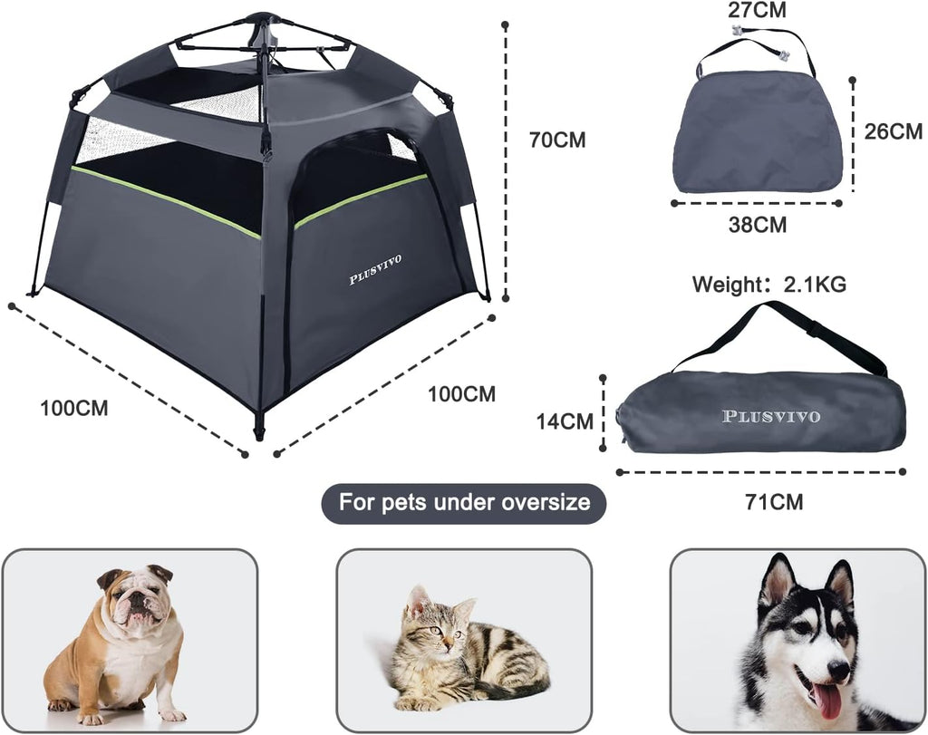 Pop Up Dog Tent for Large Dogs, Foldable Mesh Camping Tent with Shoulder Bag E9928