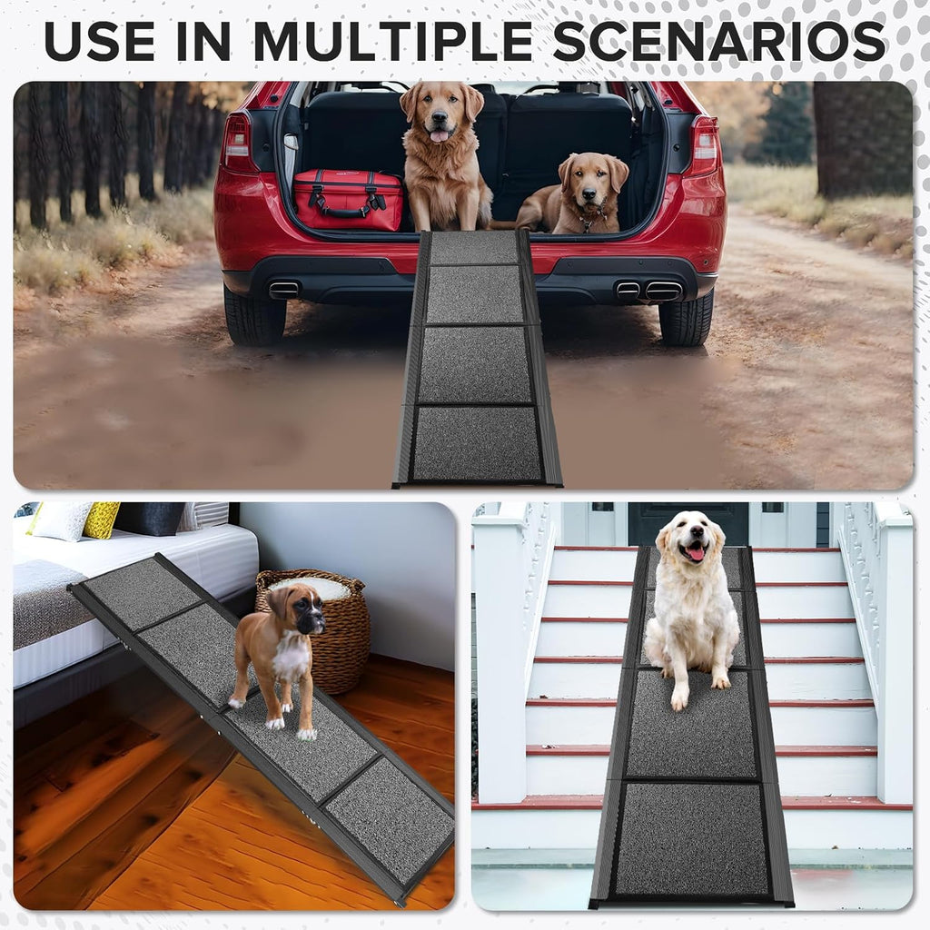 Foldable Dog Car Ramp for Large Dogs, Non-Slip Surface, Portable V38500
