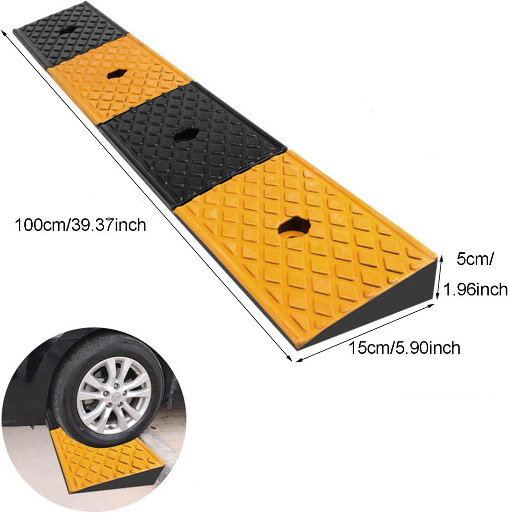 Rubber Curb Ramps Heavy Duty Driveway Threshold Ramp for Car SUV Truck Motorcycle Wheelchair T847188