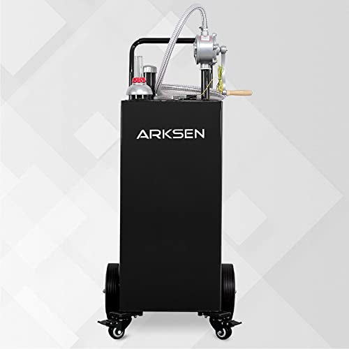 30 Gallon Portable Gas Caddy Fuel Storage Tank with Hand Siphon Pump and Rolling Wheels J40733