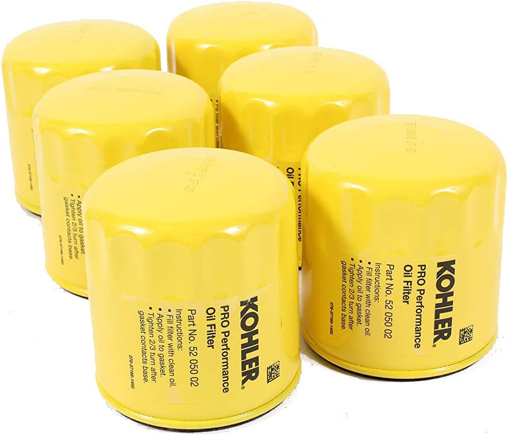 Kohler 52 050 02-S Pack of 6 Pro Performance Oil Filters