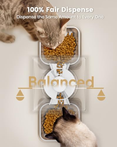 Automatic Cat Feeder with WiFi, Timed Dry Food Dispenser for 2 Cats K318