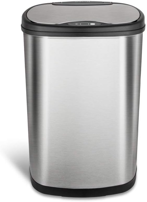 Motion Sensor Trash Can, Large, Silver I6847