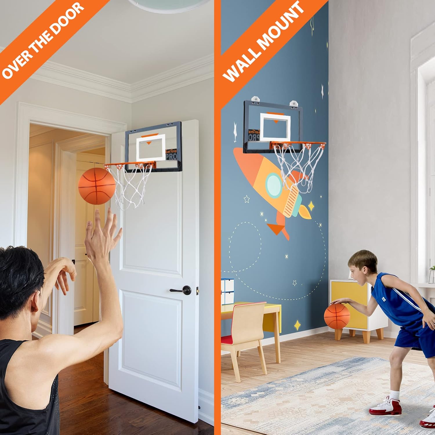 Mini Basketball Hoop Indoor for Door Wall with Accessories T7814