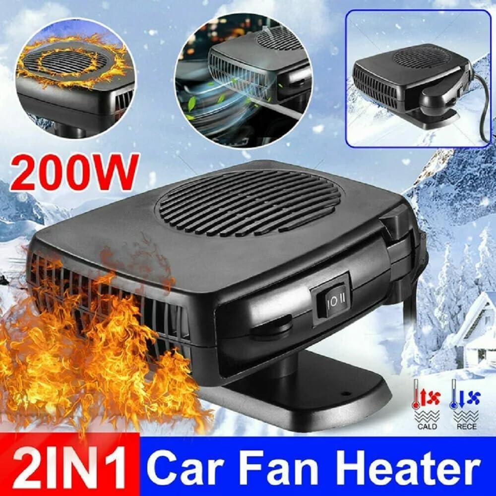 Portable Car Heater, 200W Windshield Defogger with 360 Degree Rotary Base H5763