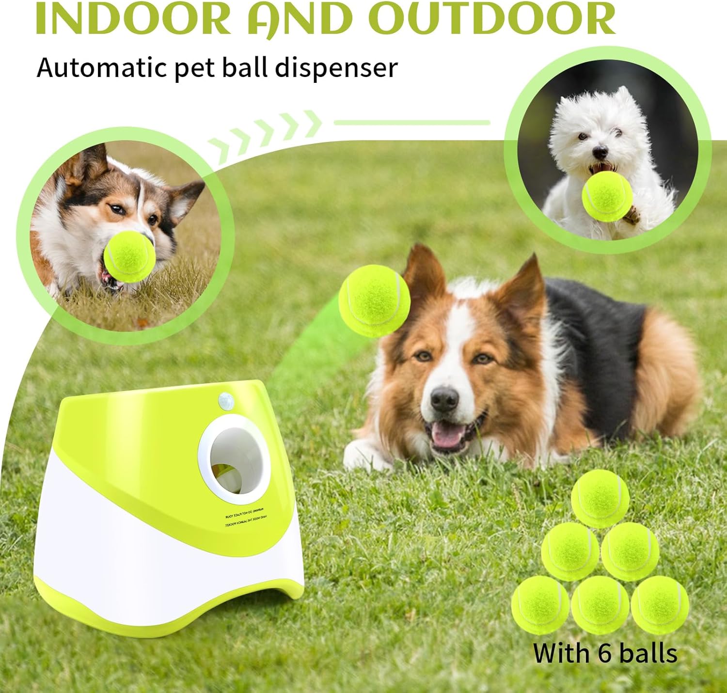 Automatic Dog Ball Launcher, 10-30ft Throw Distance, for Small to Medium Dogs I256438