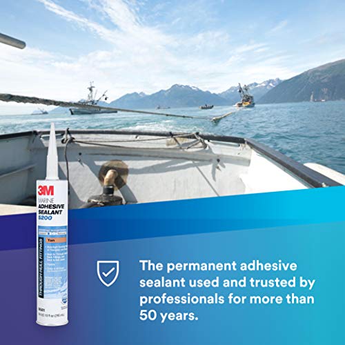 Marine Adhesive Sealant 5200 for Boats and RVs, Waterproof Repair, Tan, 10 fl oz Cartridge K873