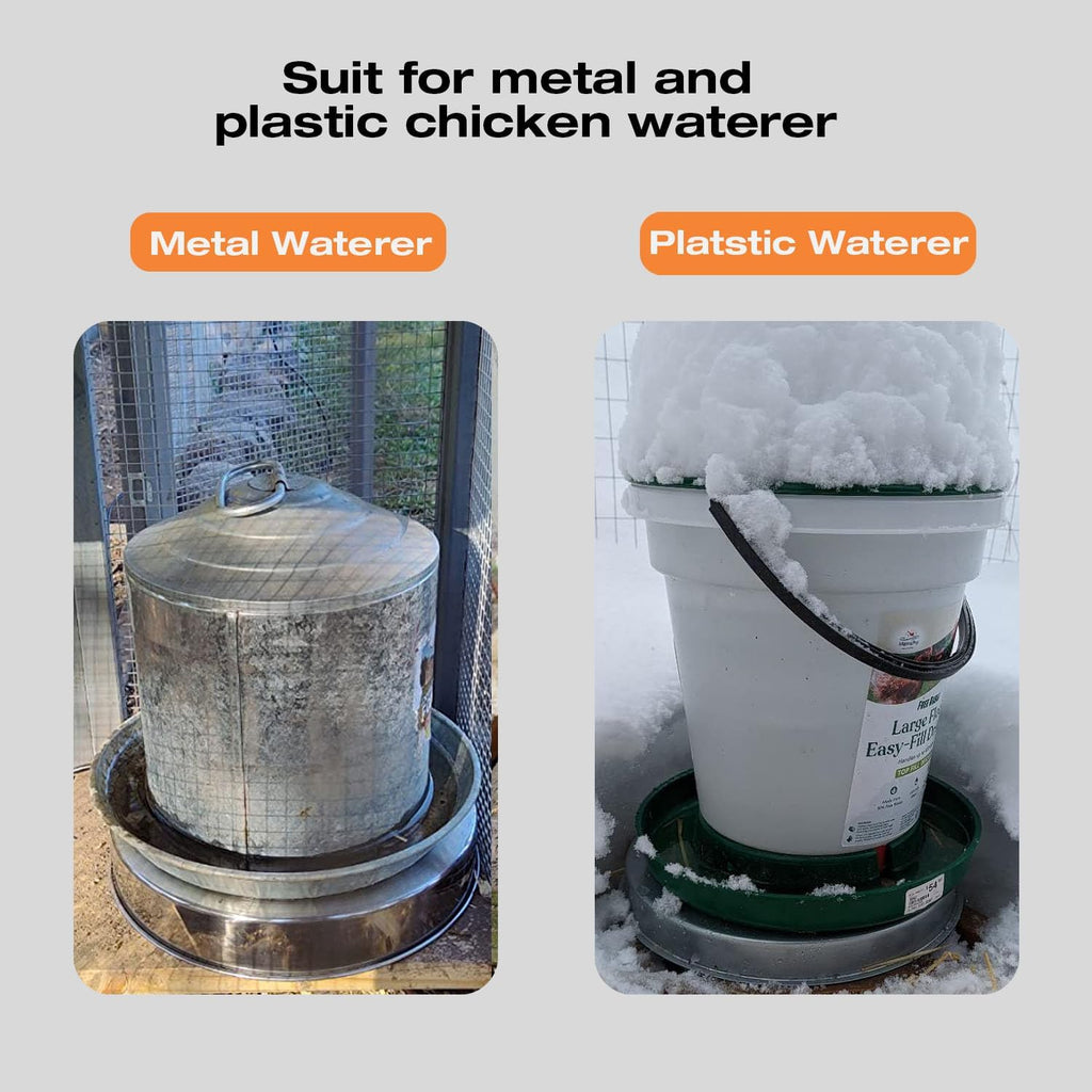 Chicken Water Heater Base for Poultry Drinker Stainless Steel Winter Deicer N83312