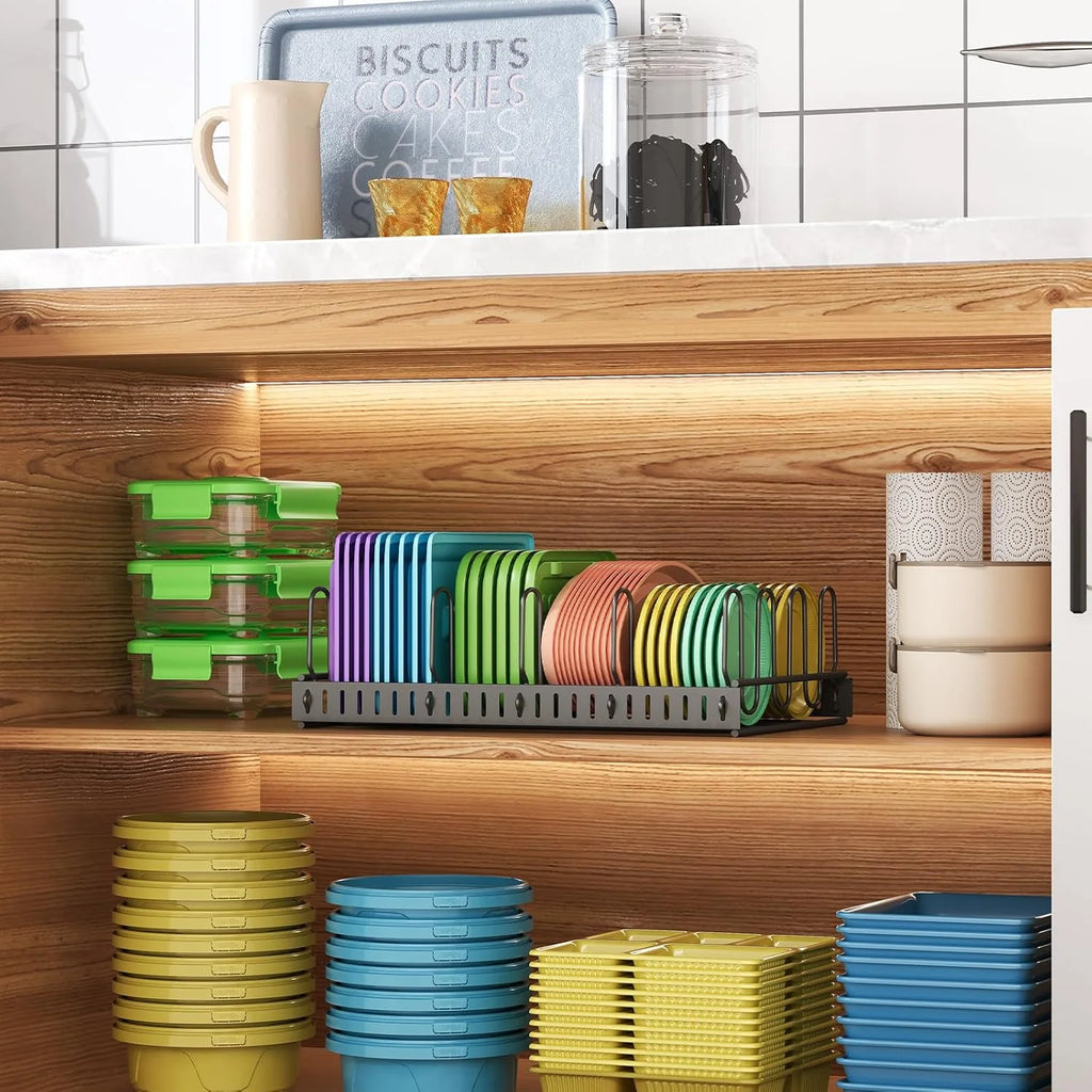 Food Container Lid Organizer with 6 Compartments J597