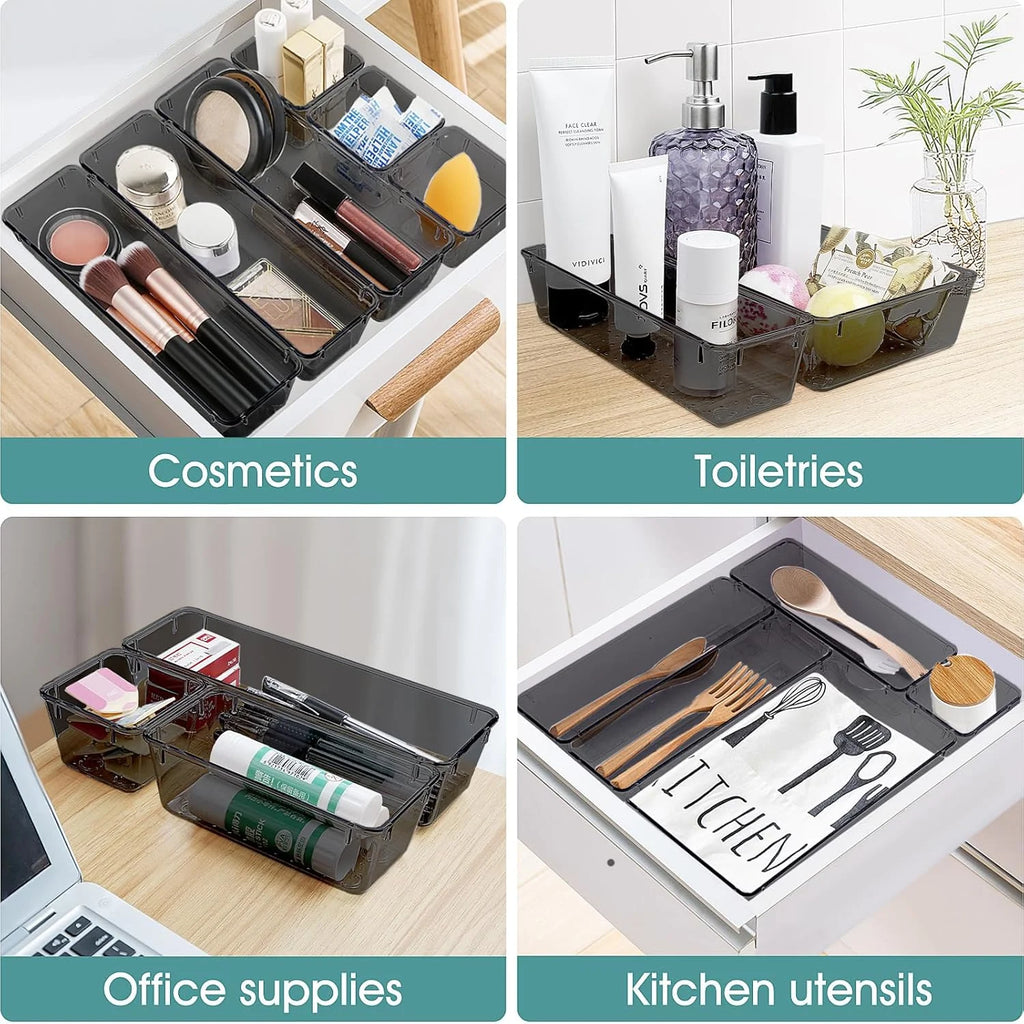 Plastic Drawer Organizer Set for Makeup, Jewelry, and Office Storage T326482