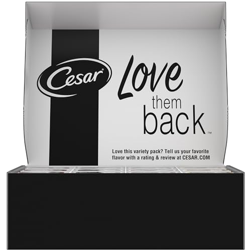 CESAR Adult Wet Dog Food HOME DELIGHTS & Classic Loaf in Sauce Variety Pack, 3.5 oz. Easy Peel Trays, 36 Count