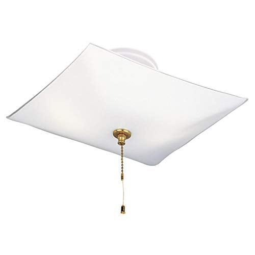 Westinghouse 6620000 Two-Light Semi-Flush-Mount Interior Ceiling Fixture with Pull Chain, White Finish with White Glass