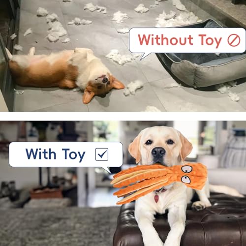 Squeaky Octopus Dog Toys for Small Medium Large Dogs, 2 Pack I860892