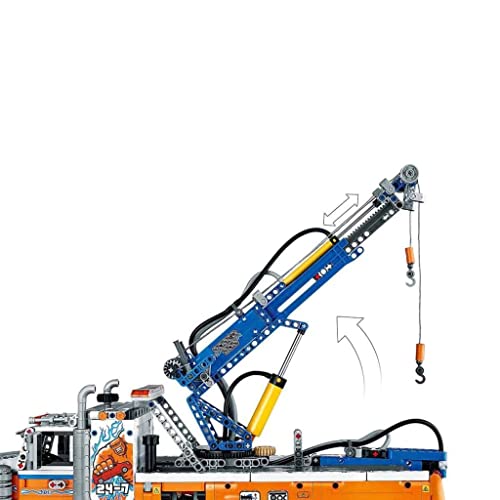 Heavy-Duty Tow Truck with Crane Building Set B7821