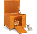 COZIWOW Fashion Wooden Small Animal House, Stable Outdoor Rabbit Hutch Weatherproof Bunny Cage Indoor, Insulated Pet Shelter for Cat Kitten Dog Rabbit Guinea Pig Enclosure（Natural）