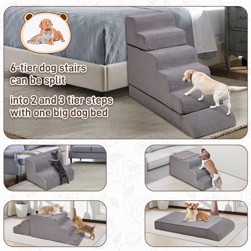 Foam Dog Stairs for High Beds, Non-Slip Pet Steps for Large Dogs T847