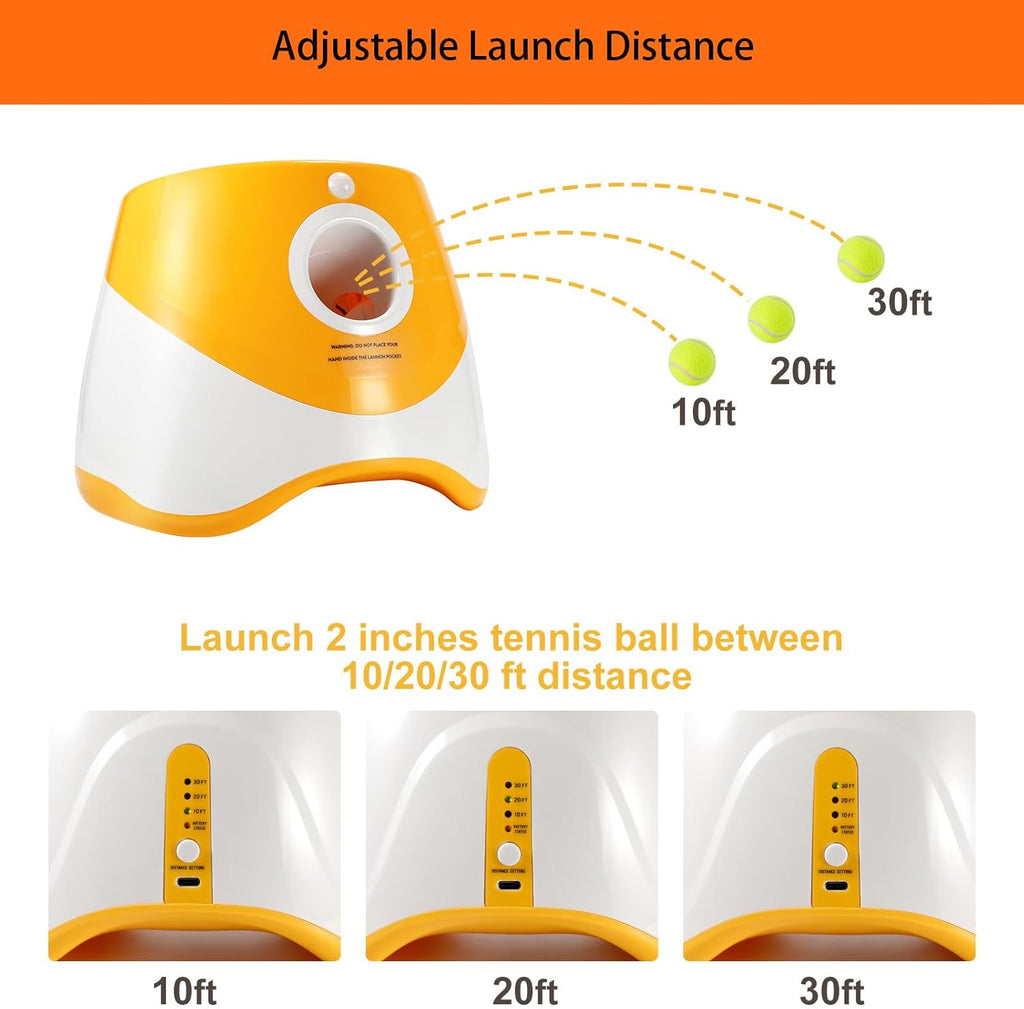 Automatic Dog Ball Launcher with 12 Tennis Balls, 10-30ft Throw Distance C6640