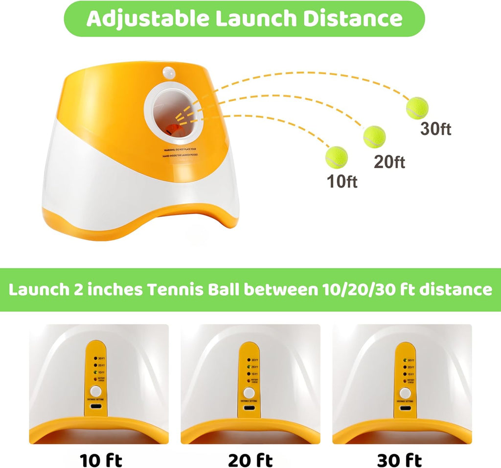 Automatic Dog Ball Launcher with 3 Tennis Balls, Indoor & Outdoor Toy V94387