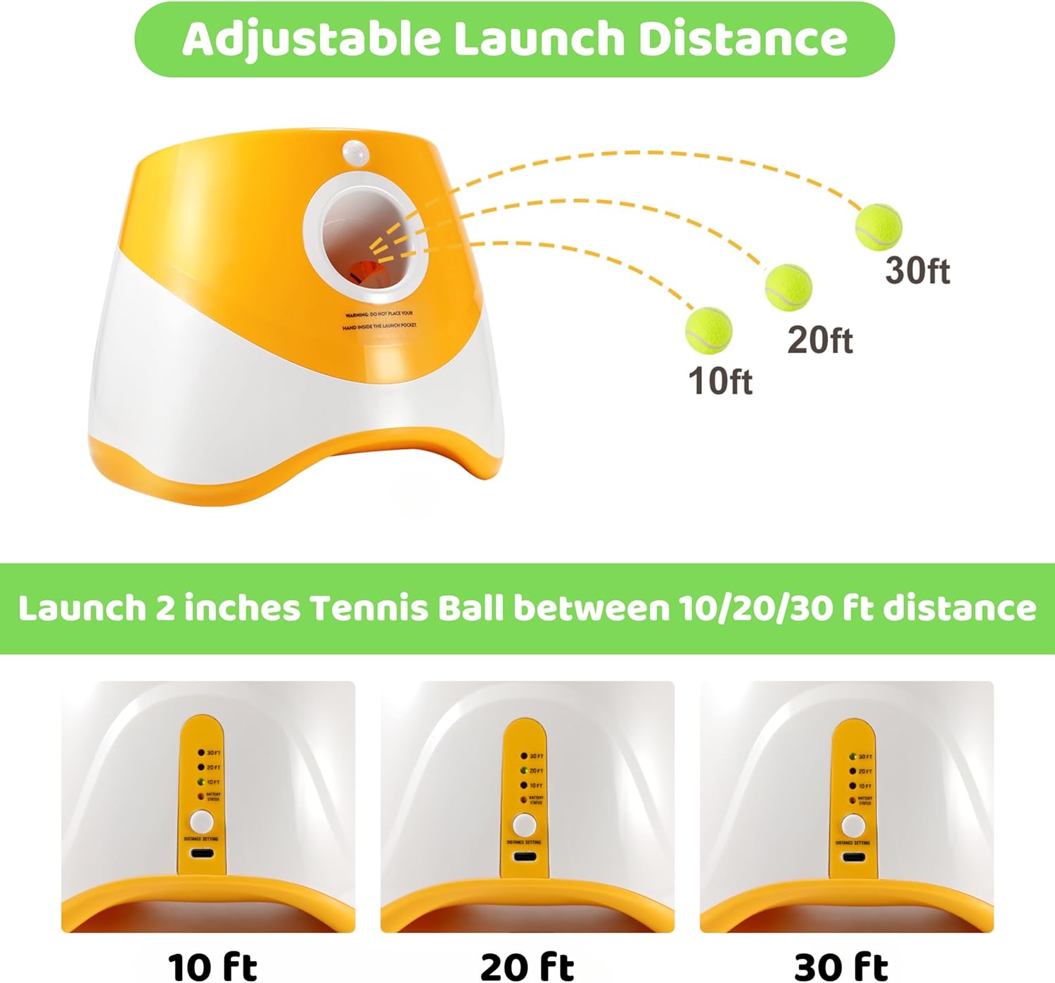 Automatic Dog Ball Launcher with 3 Tennis Balls, Indoor & Outdoor Toy V94387