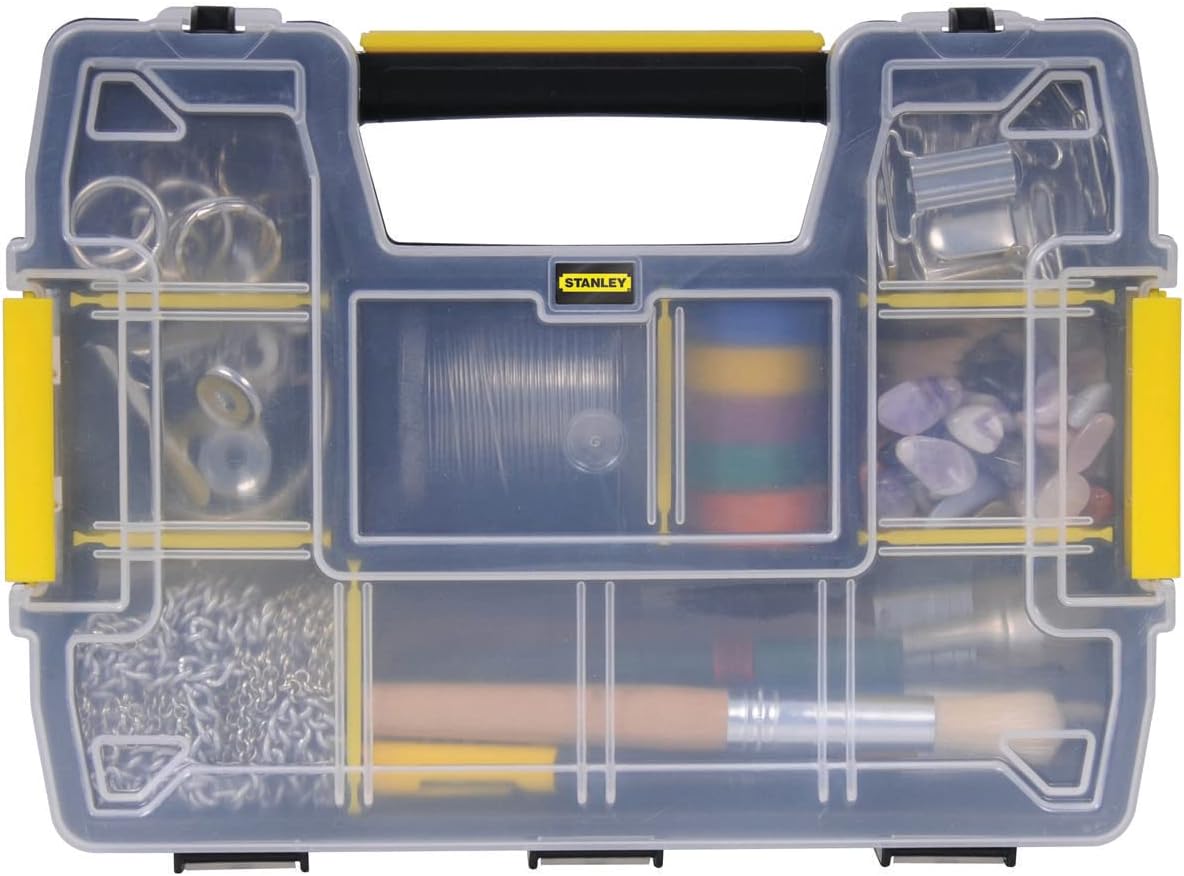 STANLEY SortMaster Organizer Box With Dividers, Light, 1-Pack (STST14021)