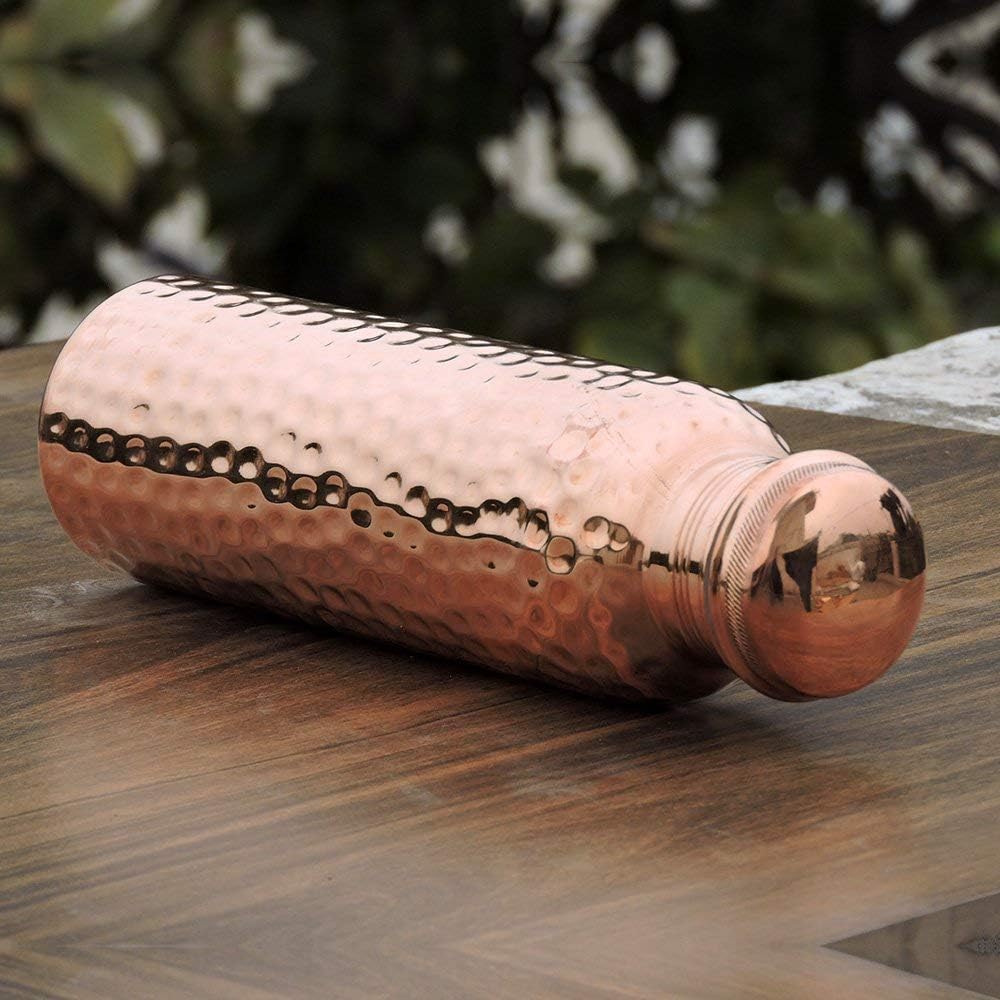 Hammered Pure Copper Water Bottle Leak Proof 33.84 oz P6232