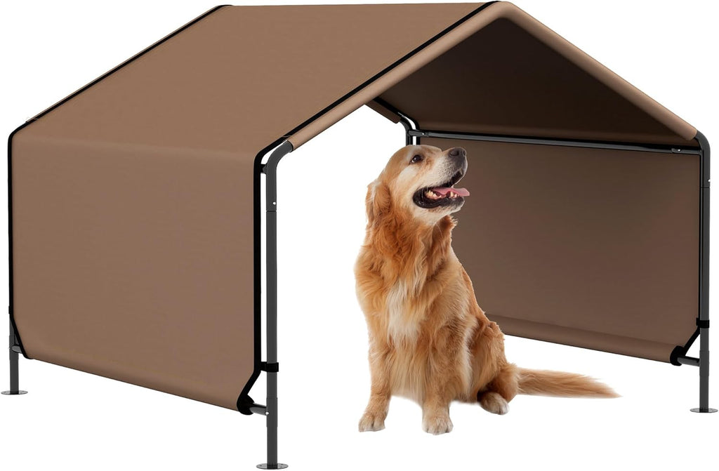 PawHut Dog Tent, Portable Dog Shelter, Water Resistant Dog Beach Tent for Shade Protection, Outdoor, Garden, Patio, Backyard, Brown