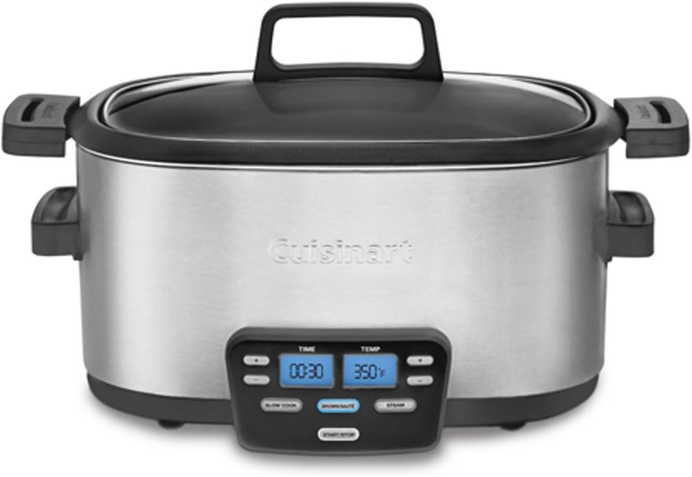 Cuisinart 3-In-1 Cook Central Multi-Cooker, Slow Cooker, Steamer - Renewed