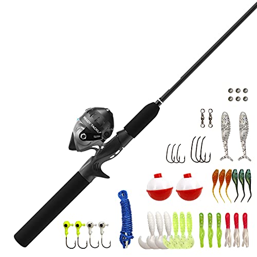 Zebco Ready Tackle Spincast Reel and Fishing Rod Combo, Durable Fiberglass Rod with EVA Handle, Quickset Anti-Reverse Reel, Pre-Spooled with 10 lb Zebco Line, Includes Tackle Pack